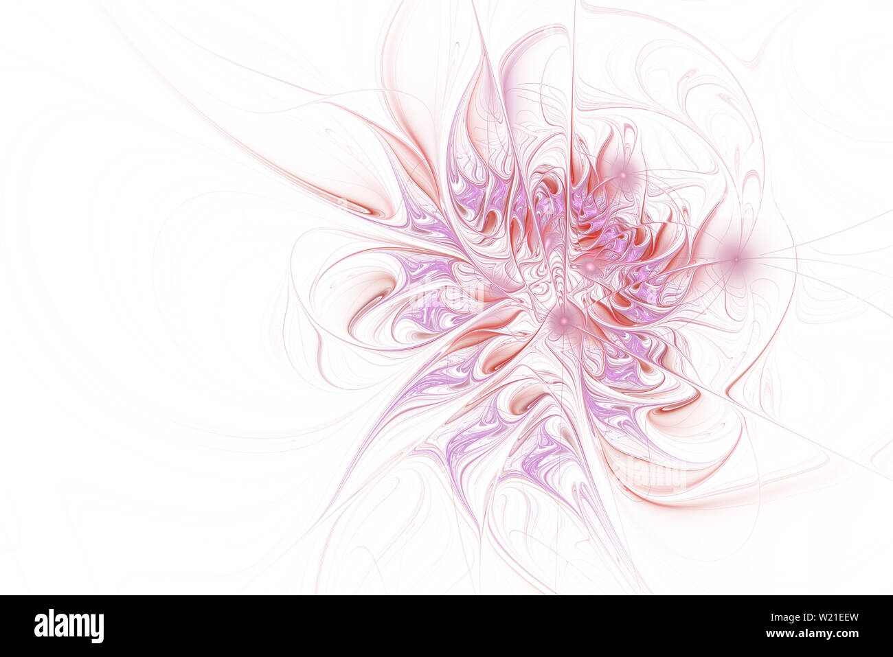 Fractale à feuilles fleur dans la croissance, l'art numérique pour creative design graphique. Abstract futuristic bloom. Haute résolution moderne ?o rdinateur générée abst Banque D'Images