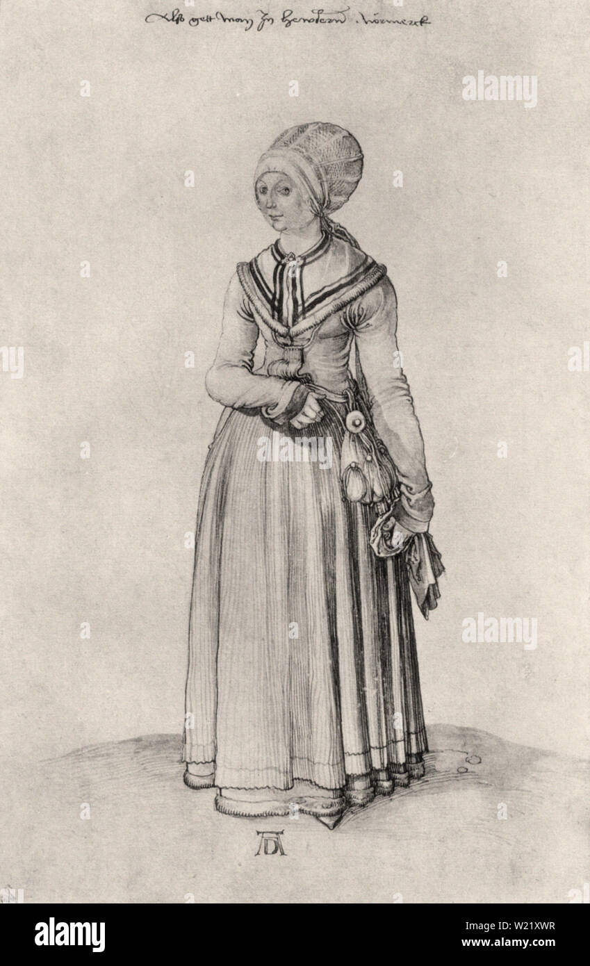Albrecht Dürer - femme Robe de chambre de Nuremberg Banque D'Images