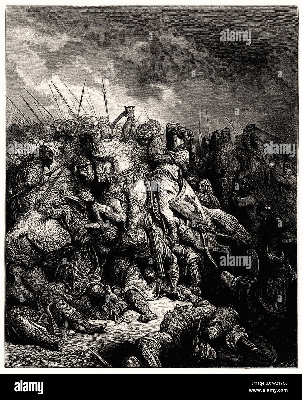 Gustave Doré - Richard Lionheart je bataille Arsuf 1191 1877 Banque D'Images