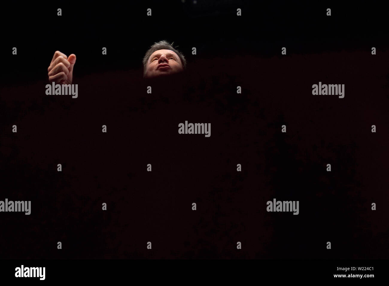 La direction du parti conservateur contender Jeremy Hunt sur scène lors d'une campagne électorale à la direction du parti conservateur à Darlington, hippodrome. Banque D'Images