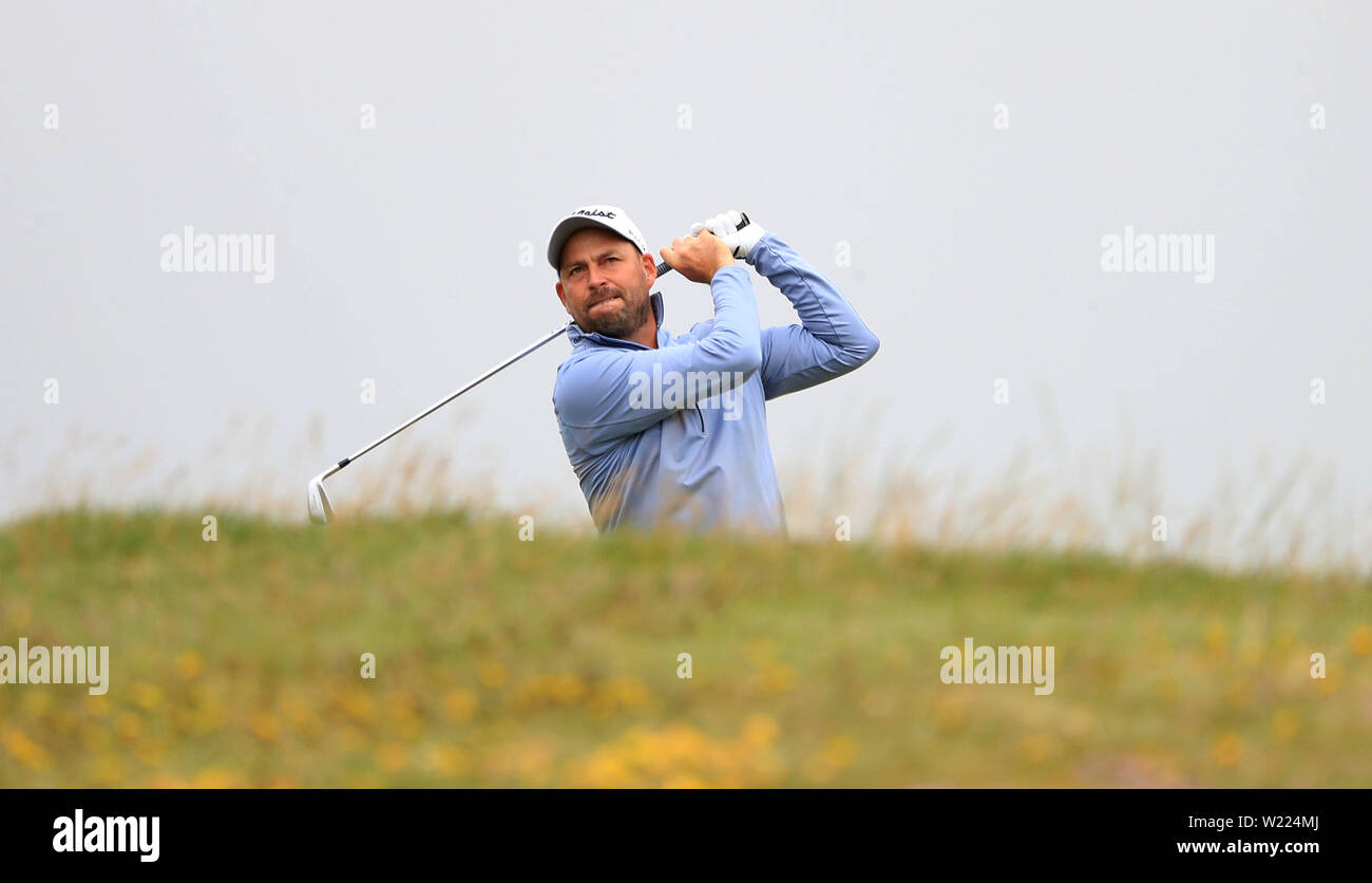 David Howell de l'Angleterre au cours de la deuxième journée de la Dubai Duty Free 2019 Irish Open à Lahinch Golf Club. Banque D'Images