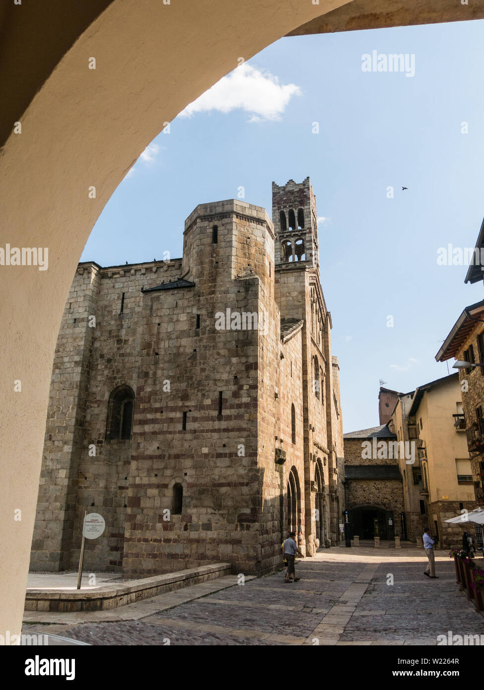 Seo de Urgell, Espagne - 11 août 2018 : la cathédrale de Santa María de Urgel est de style roman dans le style et date du 12ème siècle. Seo de Urgel. Banque D'Images