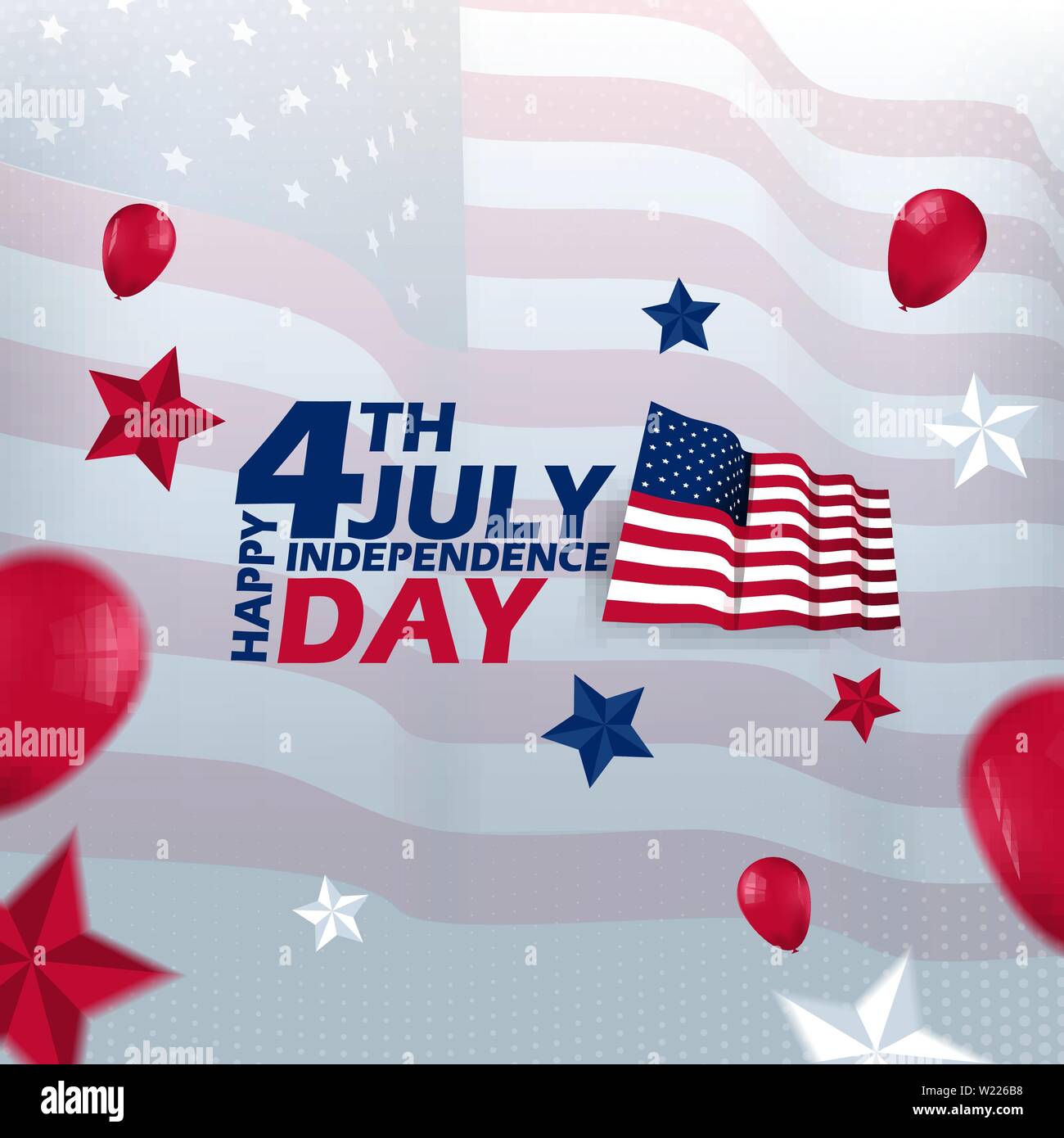 4 juillet joyeuse fête de l'indépendance Vector Template Design Illustration de Vecteur