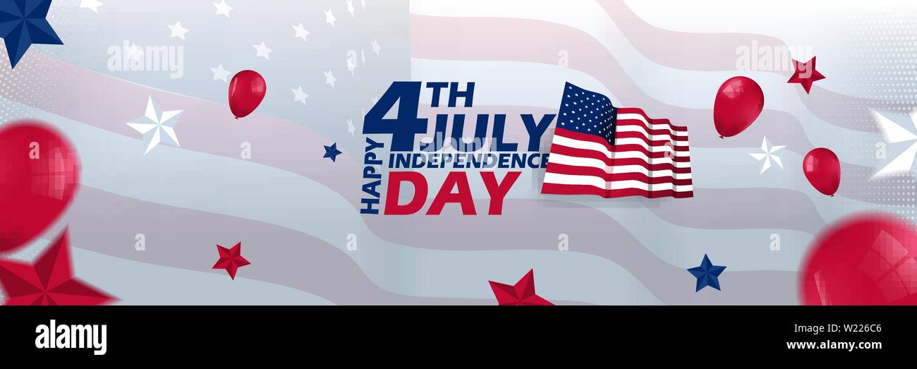 4 juillet joyeuse fête de l'indépendance Vector Template Design Illustration de Vecteur