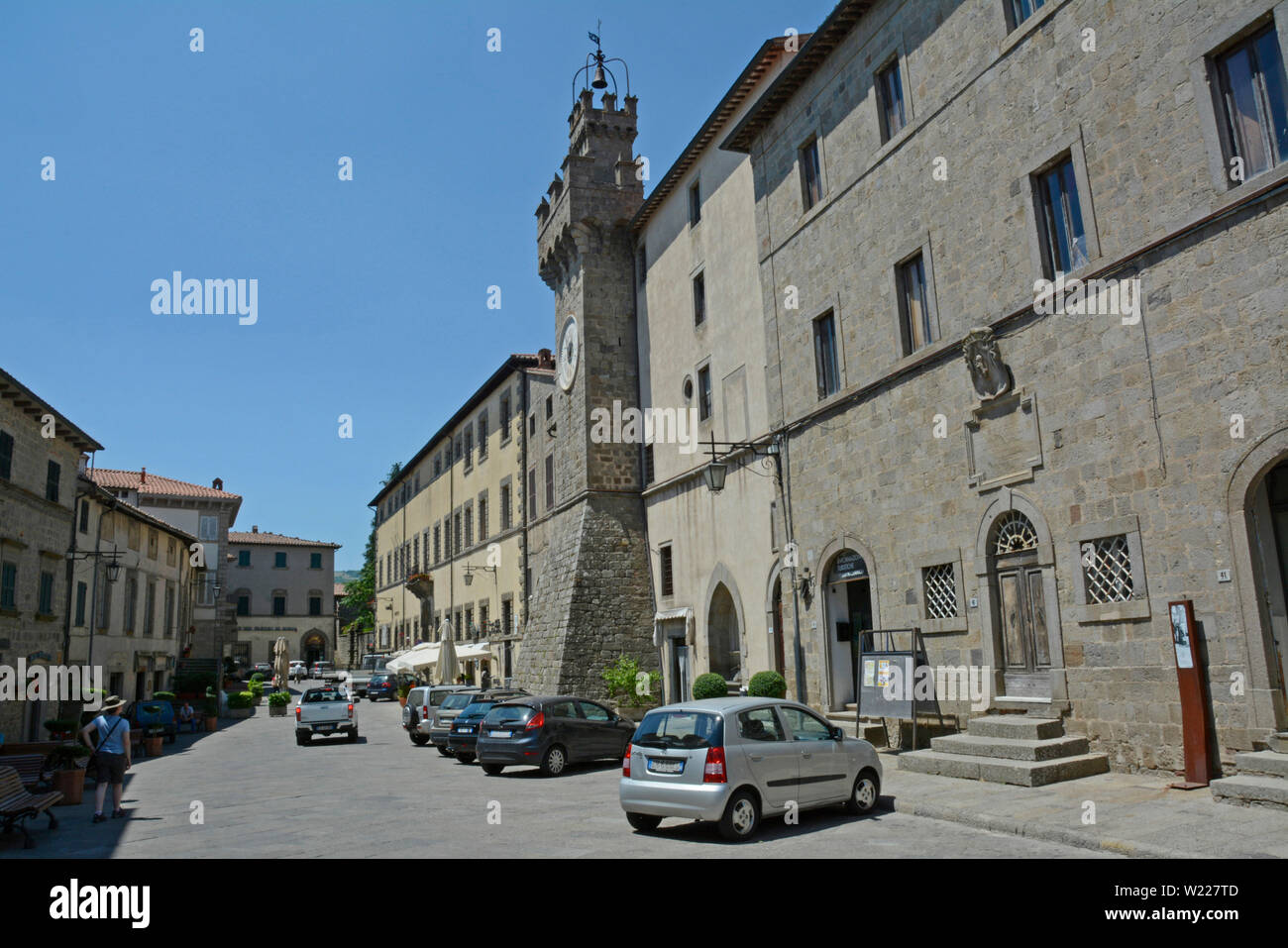 Scène de rue à Santa Fiora, le sud de la Toscane, Italie Banque D'Images