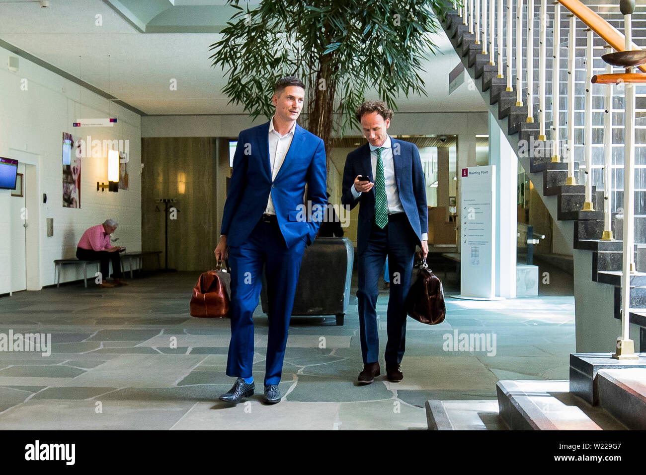 Arnhem, Pays-Bas. 05 juillet, 2019. ARNHEM, 05-07-2019, décision judiciaire dans l'affaire Anne Faber, Palais de Arnhem, advocaten van Michael P, Niels Dorrestein (L) en Sander de Korte (R) : Crédit Photos Pro/Alamy Live News Banque D'Images