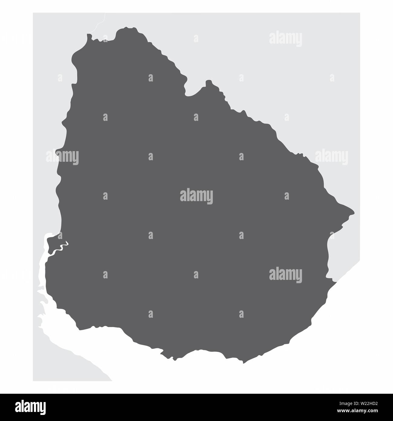 La carte de la région de l'Uruguay en Amérique du Sud. Gris illustration. Illustration de Vecteur