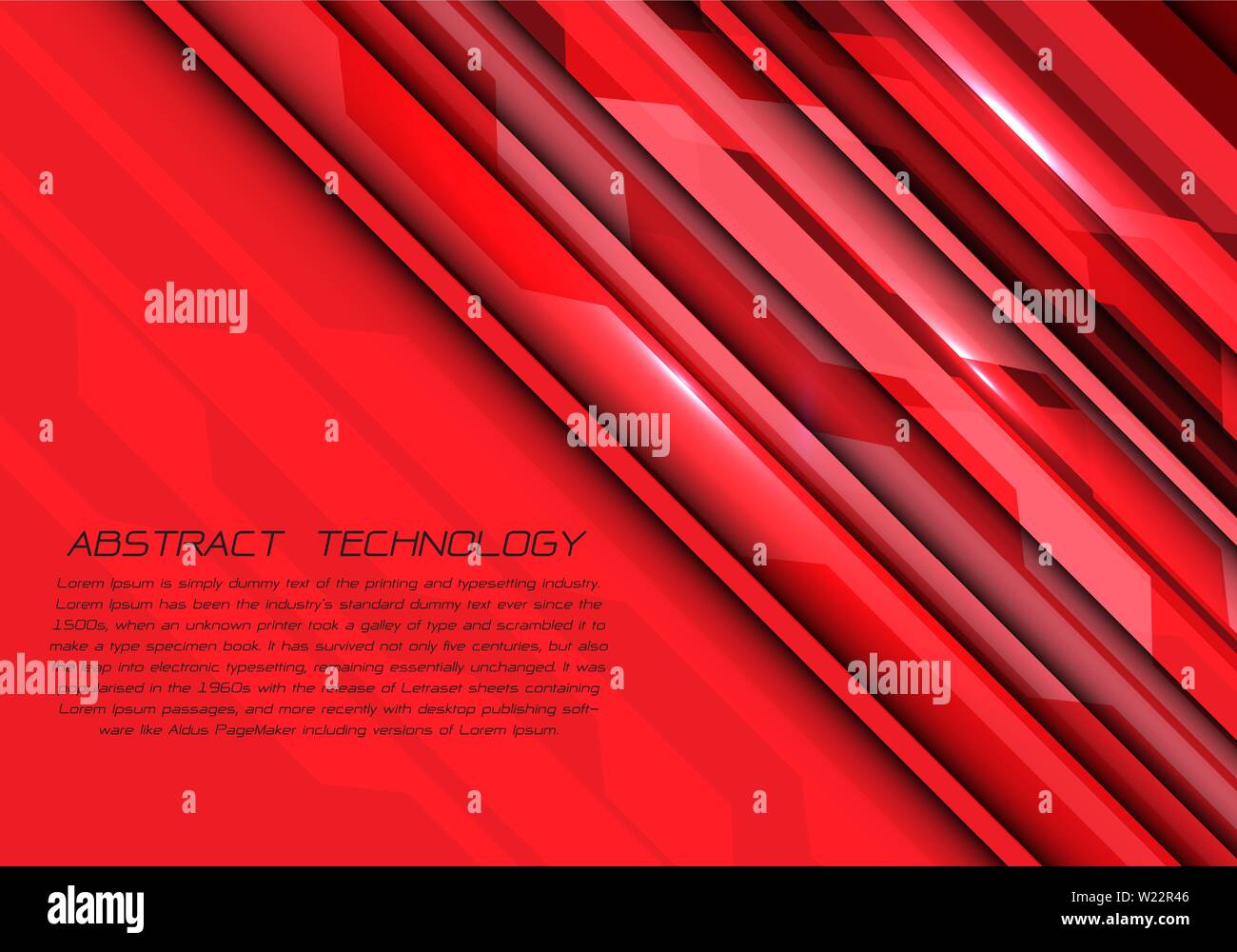 Résumé rouge circuit ton énergie lumineuse géométrique moderne design technologie futuriste background vector illustration. Illustration de Vecteur