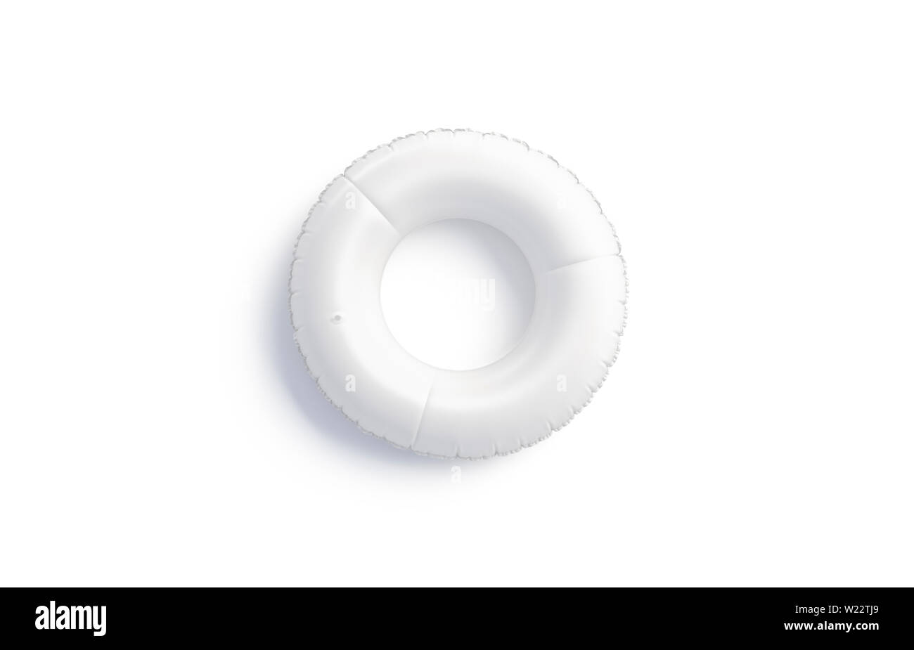 Anneau de bain blanc isolé maquette, vue du dessus, rendu 3d. Sport cercle vide flottant maquette pour pis. En caoutchouc clair et preserver l'économiseur d'mokcup Banque D'Images