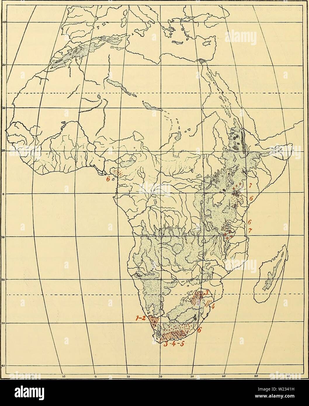 Image d'archive à partir de la page 131 d'Medicinisch-Naturwissenschaftlichen Denkschriften der Gesellschaft zu. Denkschriften der Medicinisch-Naturwissenschaftlichen denkschriftender Gesellschaft zu Jena14medi Année : 1879 98 H. Friese, 16 Weitere für Südafrika typische Gattungen und sind Fidelia, Meliturgula, Eucondylops Bekanntwerden Genaueres für wir Herrn Dr. med. H. BRAUNS à Willowmore verdanken. (Vergl. Karte 8, no 3-5-) mit ab- nahme von Meliturgula, die ihre Stellung zwischen Panurgus Meliturga und findet die beiden, erregen anderen durch Karte 8. Endemische Gattungen der Apidae für Südaf Banque D'Images