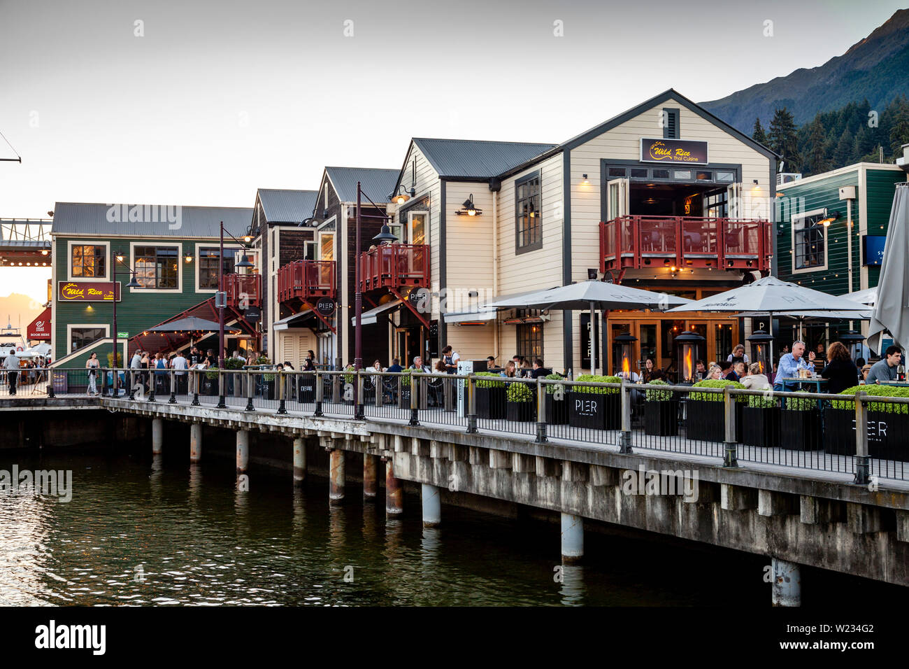 Steamer Wharf, Queenstown, Otago, île du Sud, Nouvelle-Zélande Banque D'Images