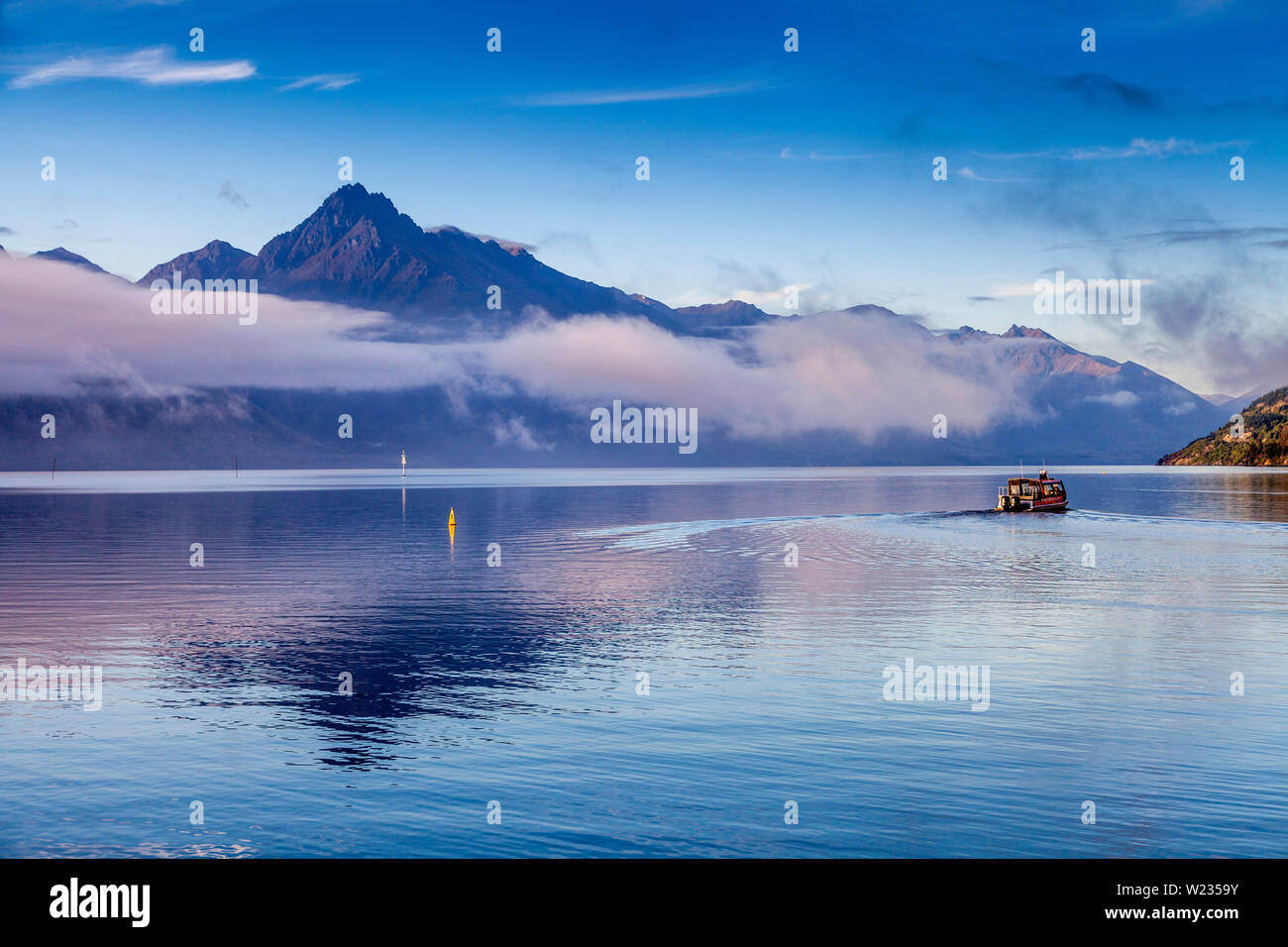 Le lac Wakatipu, Queenstown, Otago, île du Sud, Nouvelle-Zélande Banque D'Images