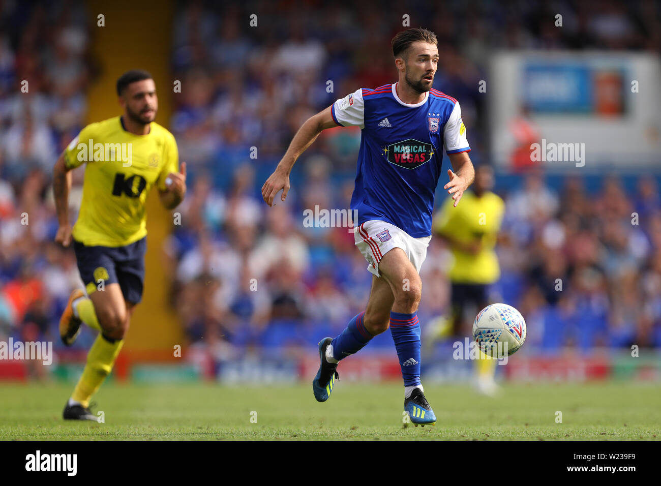 Gwion Edwards d'Ipswich Town - Ipswich Town v Blackburn Rovers, Sky Bet Championship, Portman Road, Ipswich - 4 août 2018 Banque D'Images