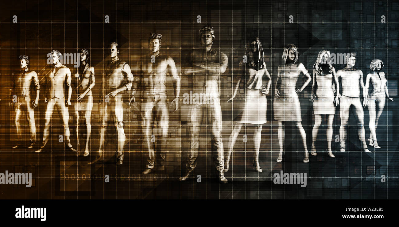 Concept d'équipe avec silhouette de Business Team Banque D'Images