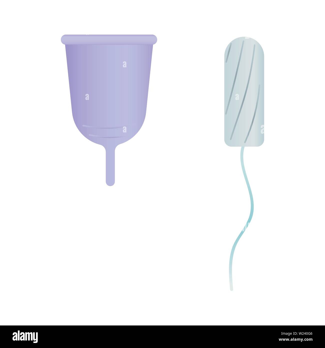Rendez-vous à zéro déchets. Les coupelles menstruelles. Réutiliser, réduire et recycler concept. Les conteneurs dans les comparaisons à l'écouvillon tampon. Icône vecteur Illustration Illustration de Vecteur