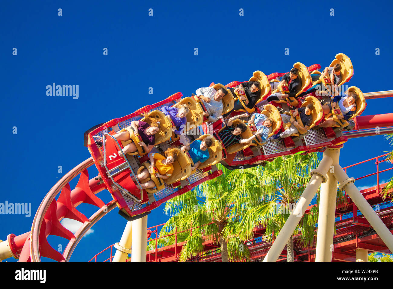 Hollywood Rip Ride Rockit. Rollercoaster. Banque D'Images