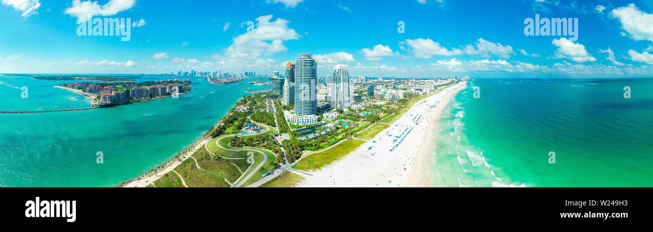Vue aérienne ville Miami Beach. South Beach. La Floride. USA. Banque D'Images Vue aérienne ville Miami Beach. South Beach. La Floride. USA. Banque D'Images