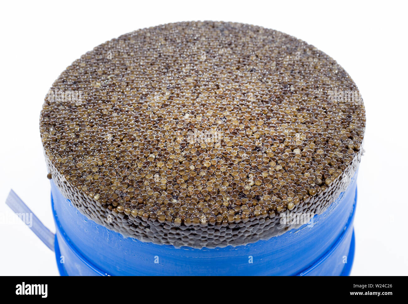 Caviar exquis sur un fond blanc dans un pot. Banque D'Images Caviar exquis sur un fond blanc dans un pot. Banque D'Images
