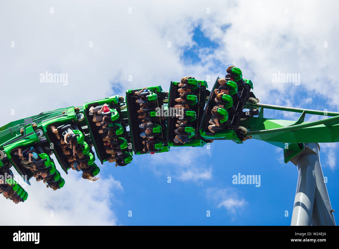 L'Incroyable Hulk Coaster. Universal Studios. Universal's Islands of Adventure. D'Orlando. La Floride. USA Banque D'Images