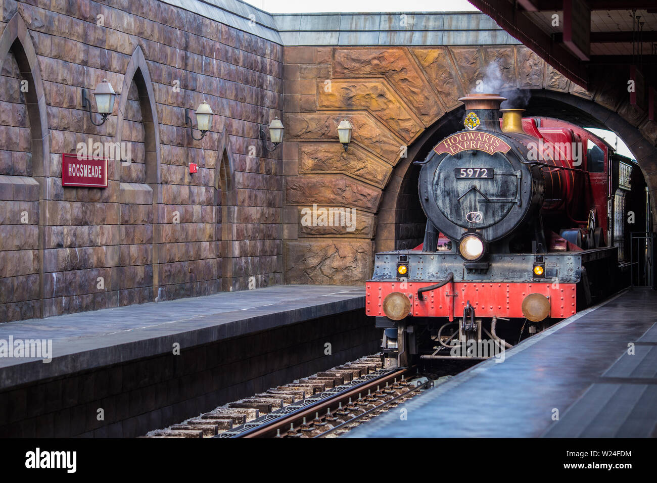 Hogsmeade. Poudlard Express. Le monde magique de Harry Potter. Universal Studios Banque D'Images