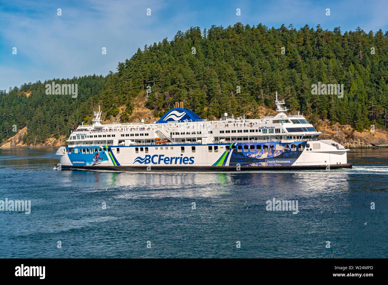 Le Canada, la Colombie-Britannique, la BC Ferries, M/V Coastal Renaissance, opère entre Vancouver (Tsawwassen) et Victoria (Swartz Bay) Banque D'Images