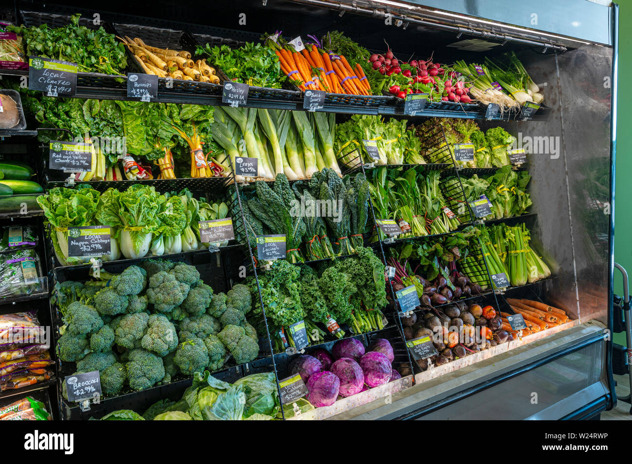 Affichage en fruits et légumes Épicerie américaine Banque D'Images