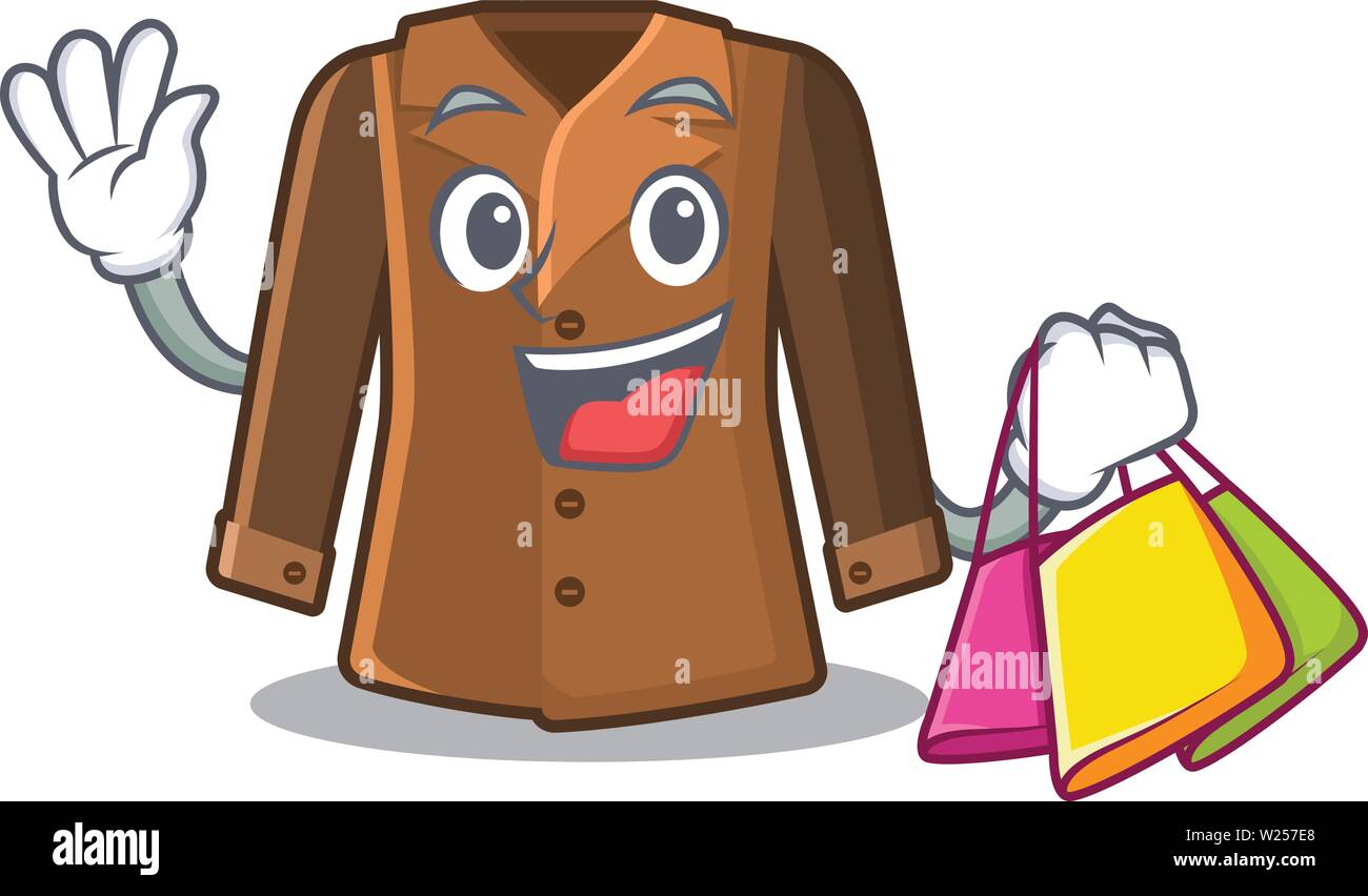 Shopping manteau isolé avec Dans la Mascot Illustration de Vecteur