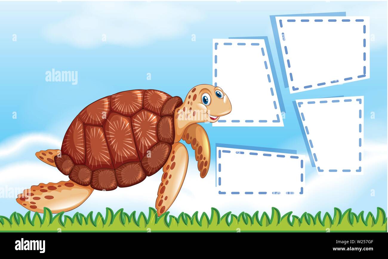 Une tortue sur remarque illustration modèle Illustration de Vecteur