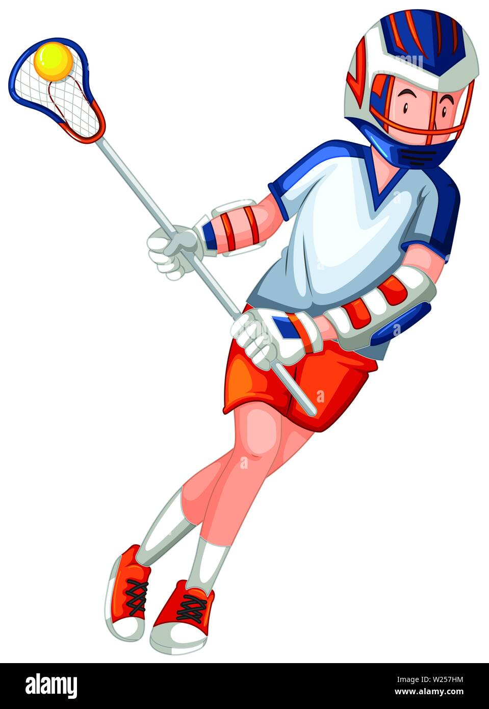 Une illustration du caractère de hockey masculin Illustration de Vecteur