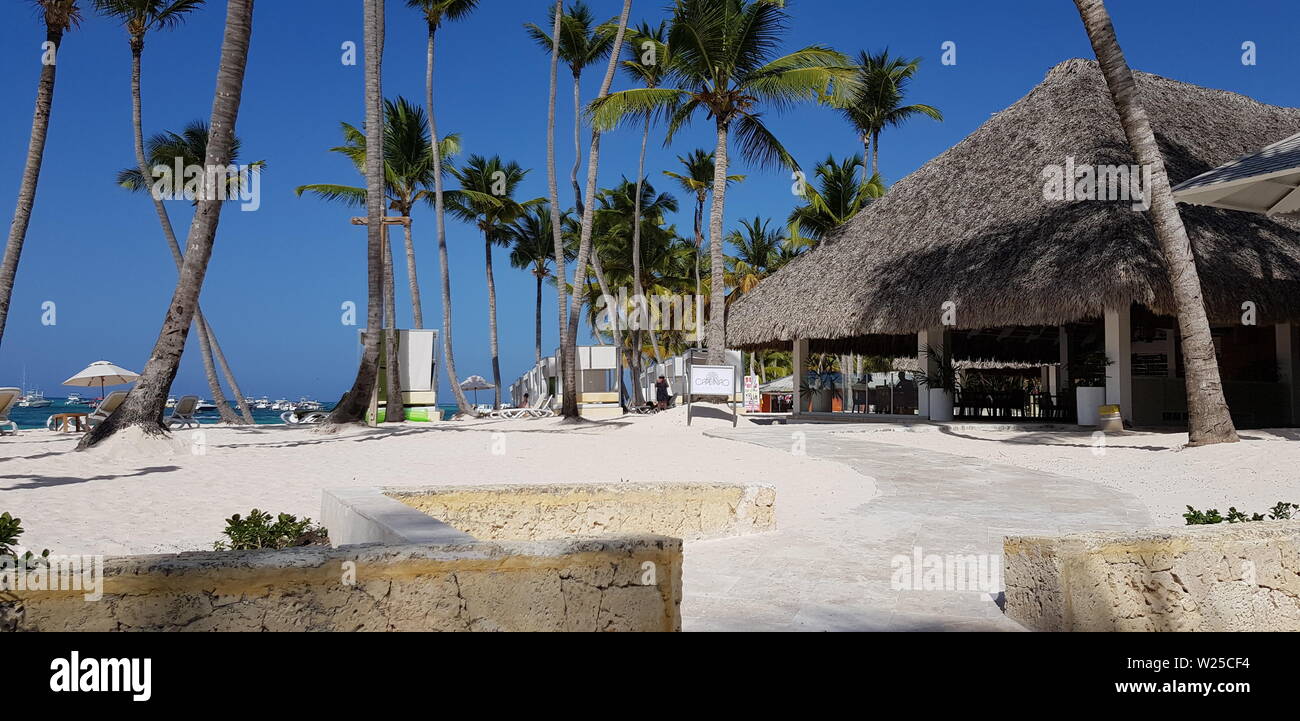 Punta Cana, République dominicaine, la plage de Bavaro, maison de vacances, seuls les adultes, Banque D'Images