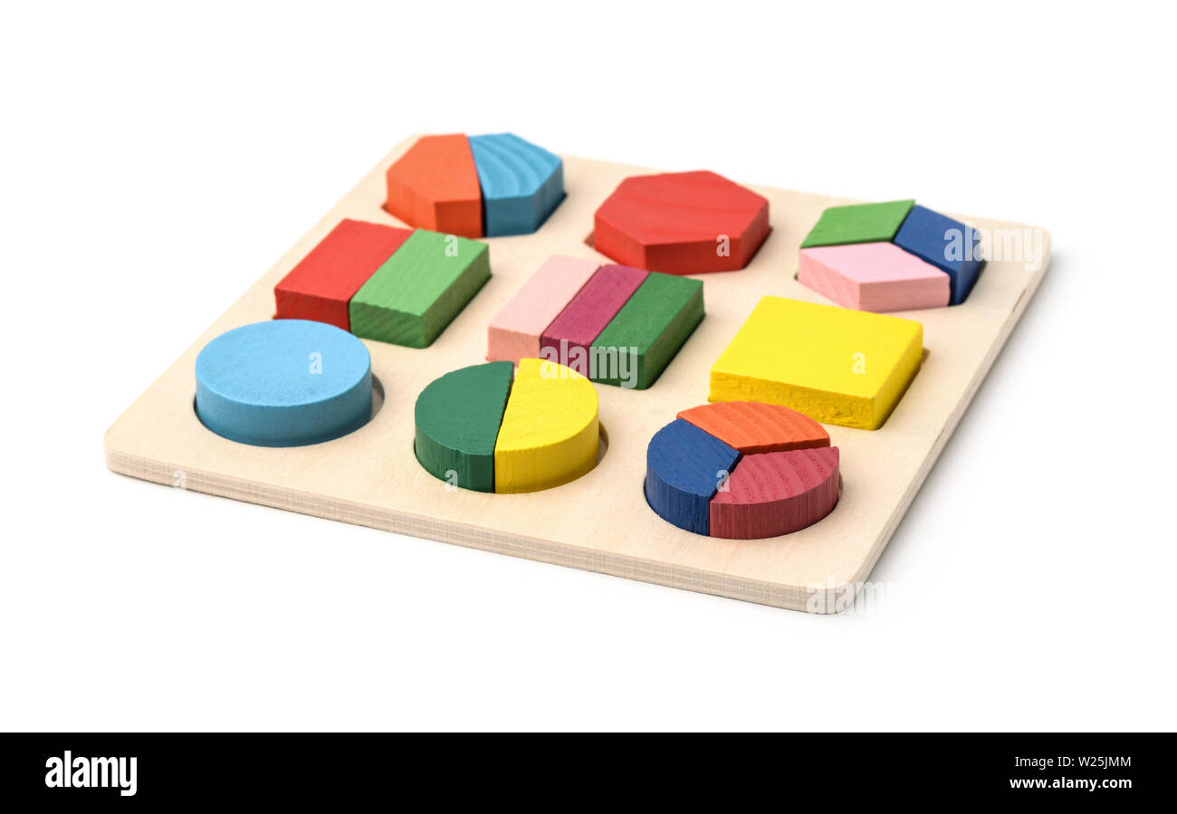 Forme en bois jouet puzzle trieur isolated on white Banque D'Images