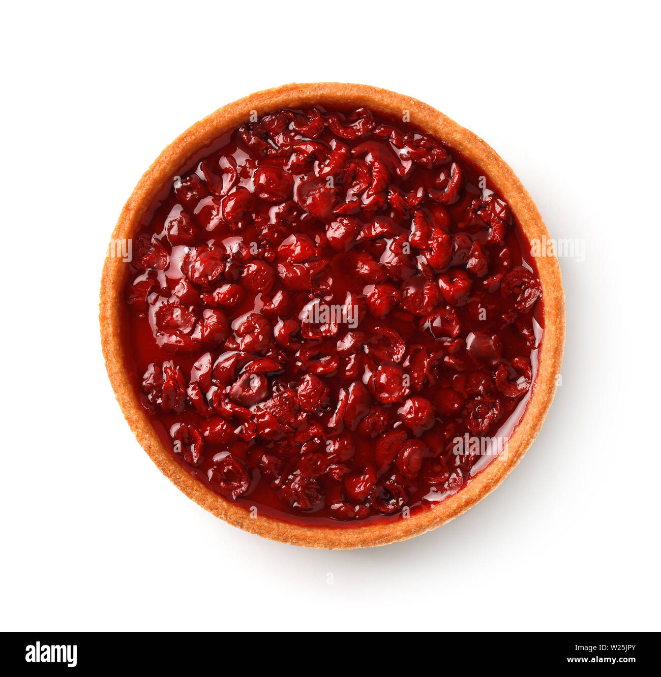 Vue de dessus des cherry tart isolated on white Banque D'Images