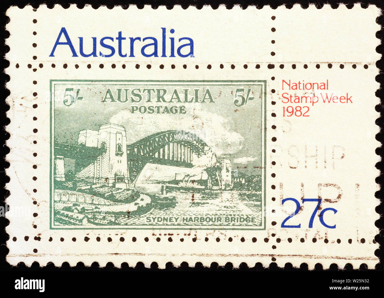 Sydney Harbour Bridge sur australian stamp Banque D'Images