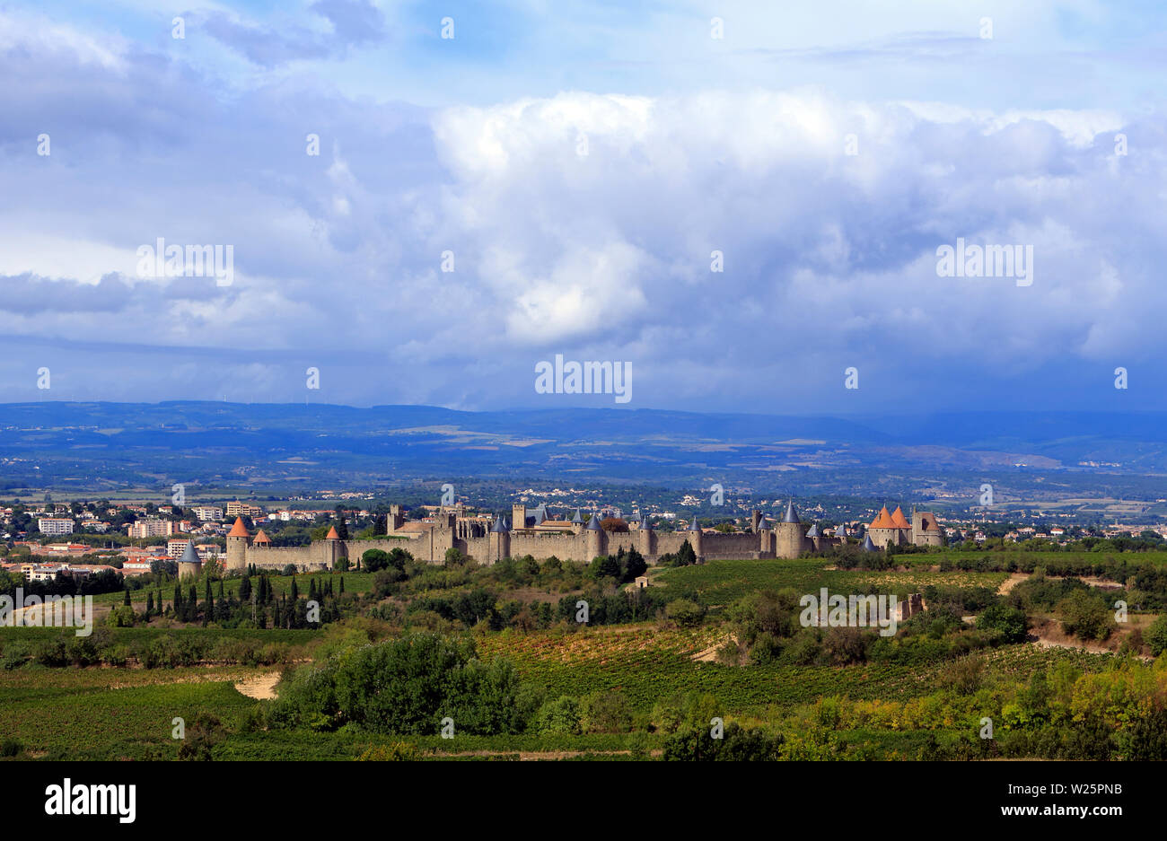 La cité médiévale de Carcassonne, l'Occitanie, France Banque D'Images