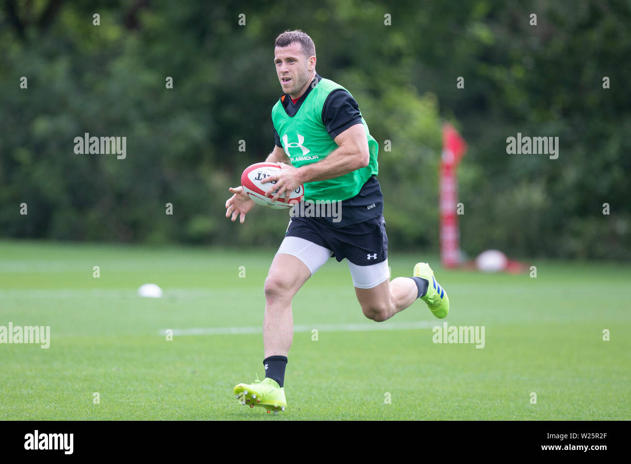 Hensol, Pays de Galles, Royaume-Uni. 6e juillet 2019. Gareth Davies au cours de formation de l'équipe nationale de rugby du Pays de Galles à Vale Resort à l'avance d'une série d'épreuves de Coupe du monde. Credit : Mark Hawkins/Alamy Live News Banque D'Images