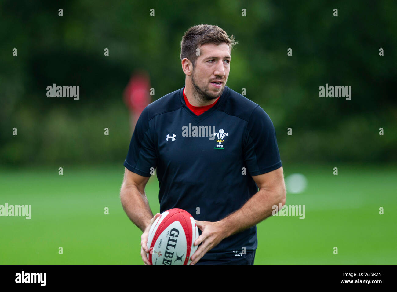 Hensol, Pays de Galles, Royaume-Uni. 6e juillet 2019. Justin Tipuric au cours de formation de l'équipe nationale de rugby du Pays de Galles à Vale Resort à l'avance d'une série d'épreuves de Coupe du monde. Credit : Mark Hawkins/Alamy Live News Banque D'Images
