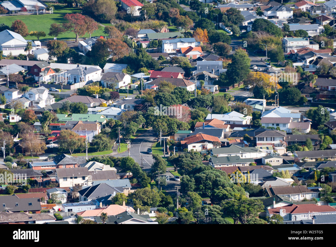 Maisons de banlieue, zone résidentielle, Waiwhetu, Hutt City, Wellington, Île du Nord, Nouvelle-Zélande Banque D'Images