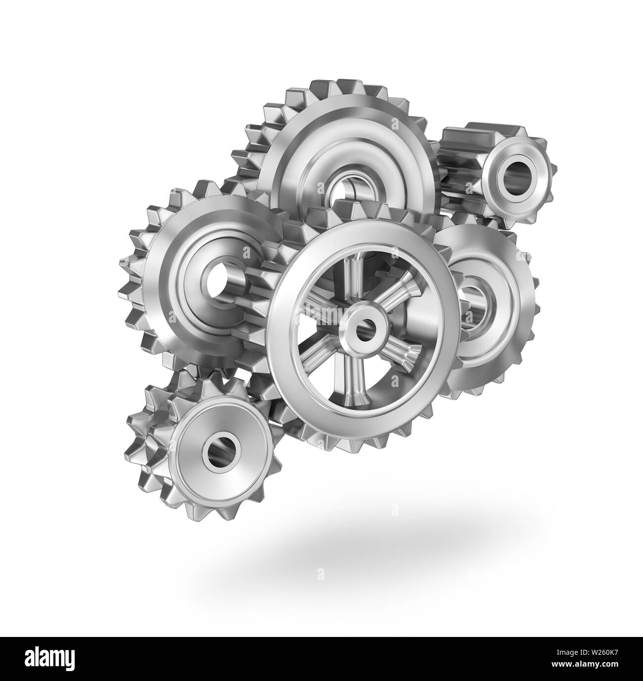 Concept des engrenages, l'icône 3D illustration on white Banque D'Images