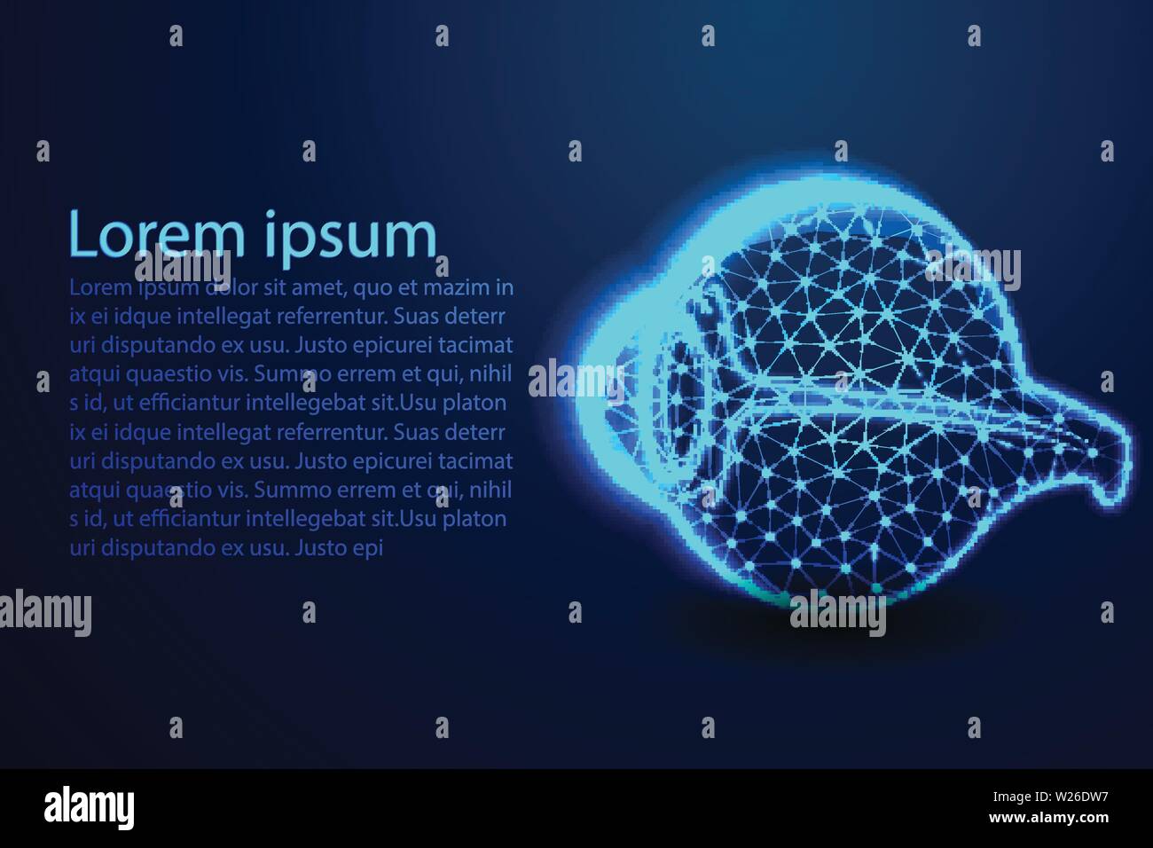 Lumière de l'Œil humain. Résumé Poly faible. La conception de fer. Depuis la connexion de dot et ligne. Vector Illustration Illustration de Vecteur