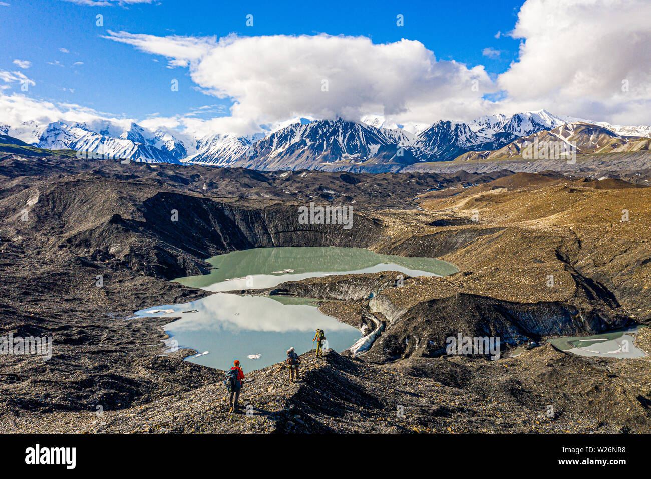 Les randonneurs, Denali National Park, Alaska, USA Banque D'Images