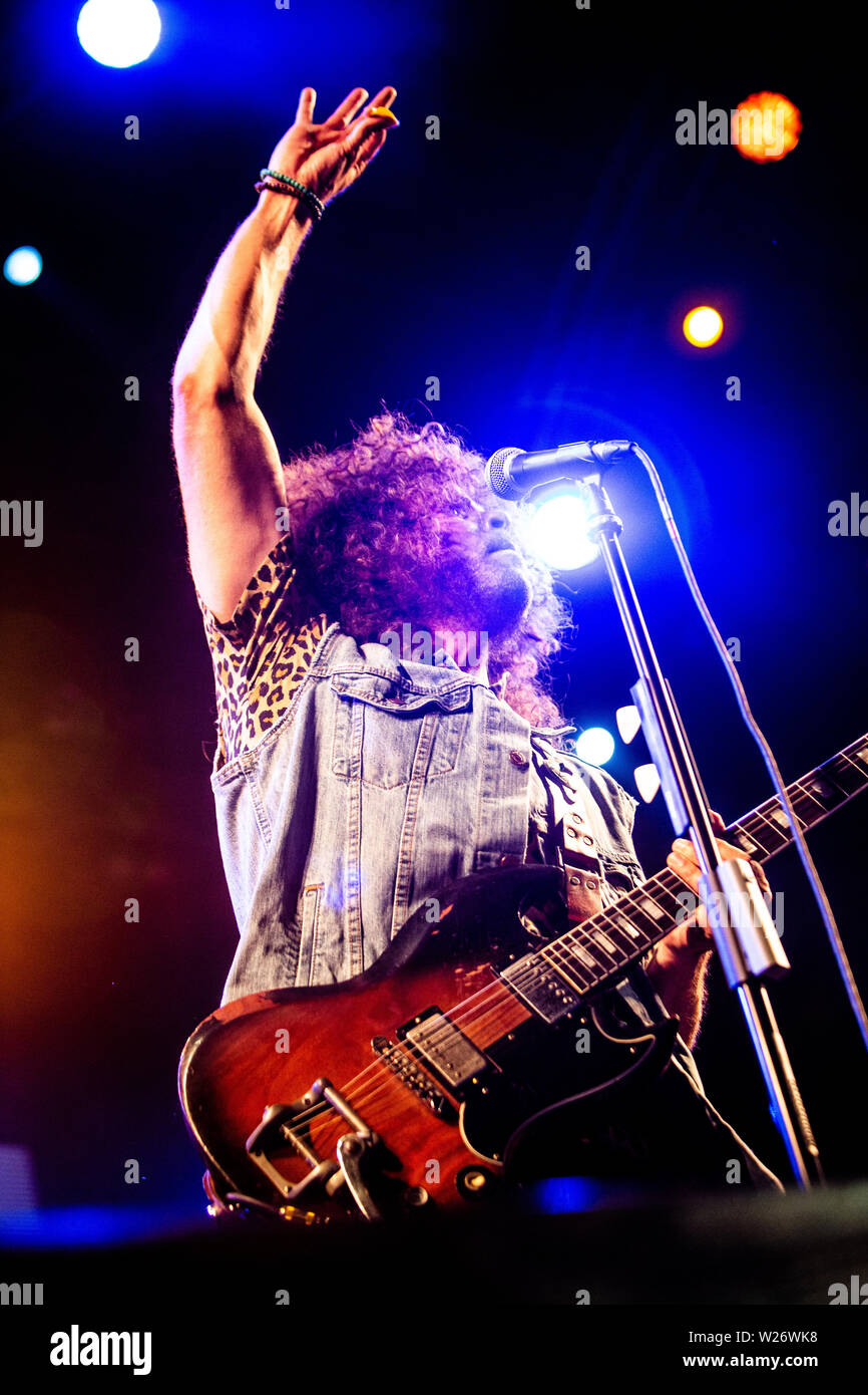 Grugliasco, Turin Italie 5 juillet 2019 Wolfmother live au Festival 2019 Gruvillage © Roberto Finizio / Alamy Banque D'Images