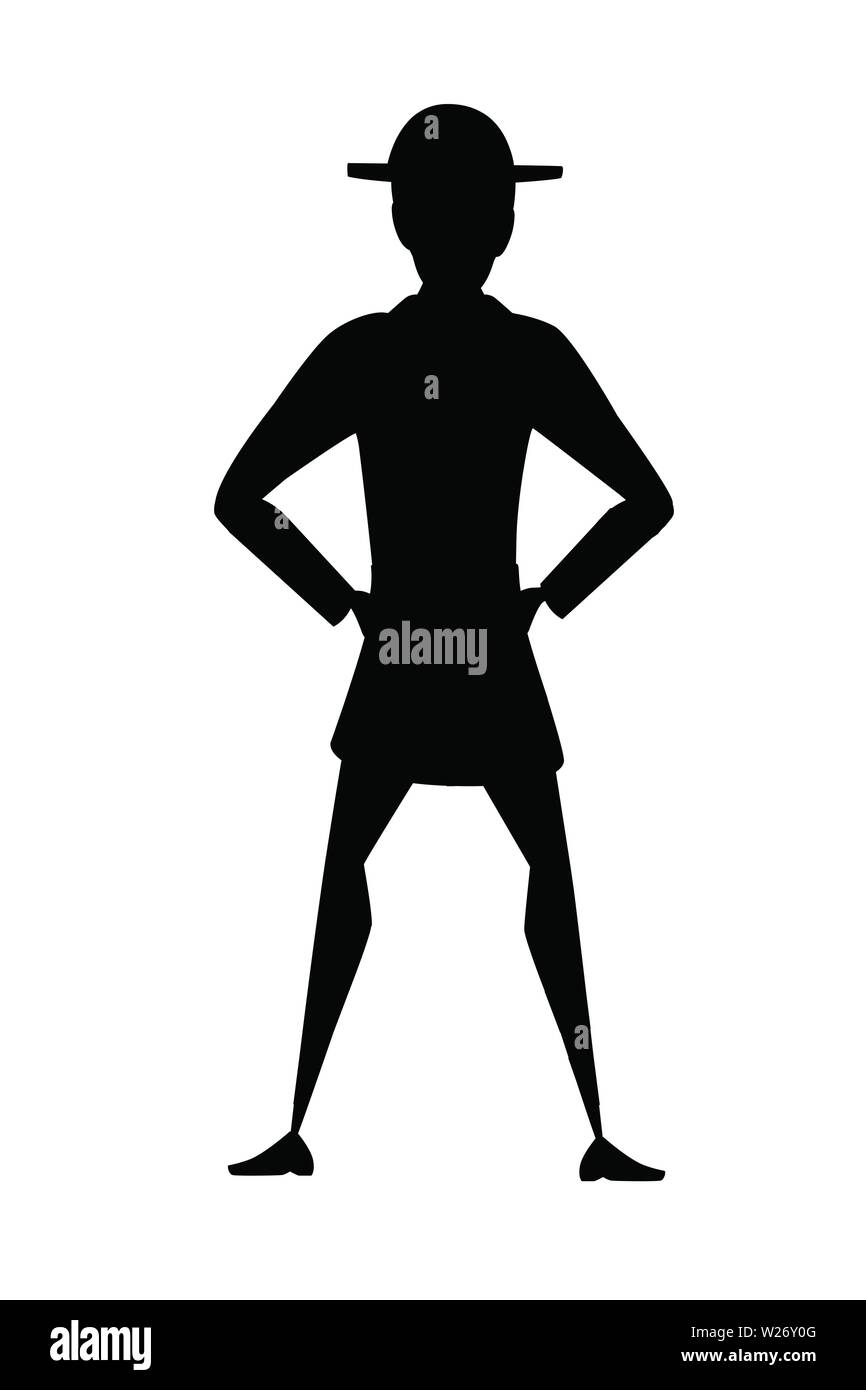 Silhouette noire homme adulte pompier debout sur sol portant forme à l'épreuve du personnage de télévision design illustration vectorielle. Illustration de Vecteur