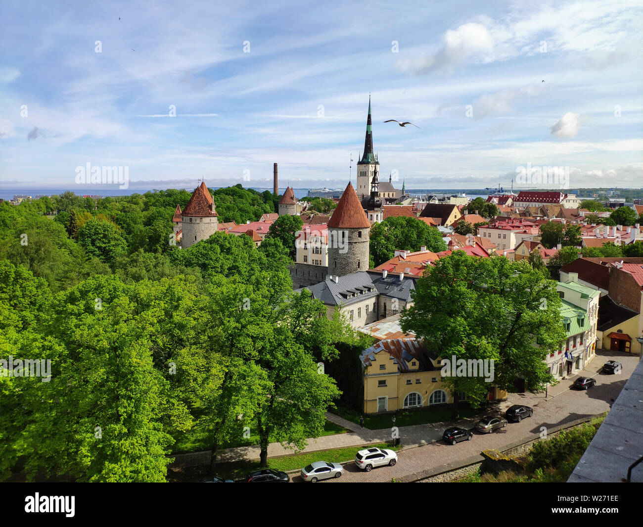 Vue sur la vieille ville de Tallinn, Estonie Banque D'Images