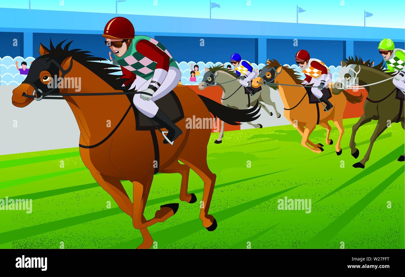 Course de cheval dans le vecteur de course Illustration de Vecteur