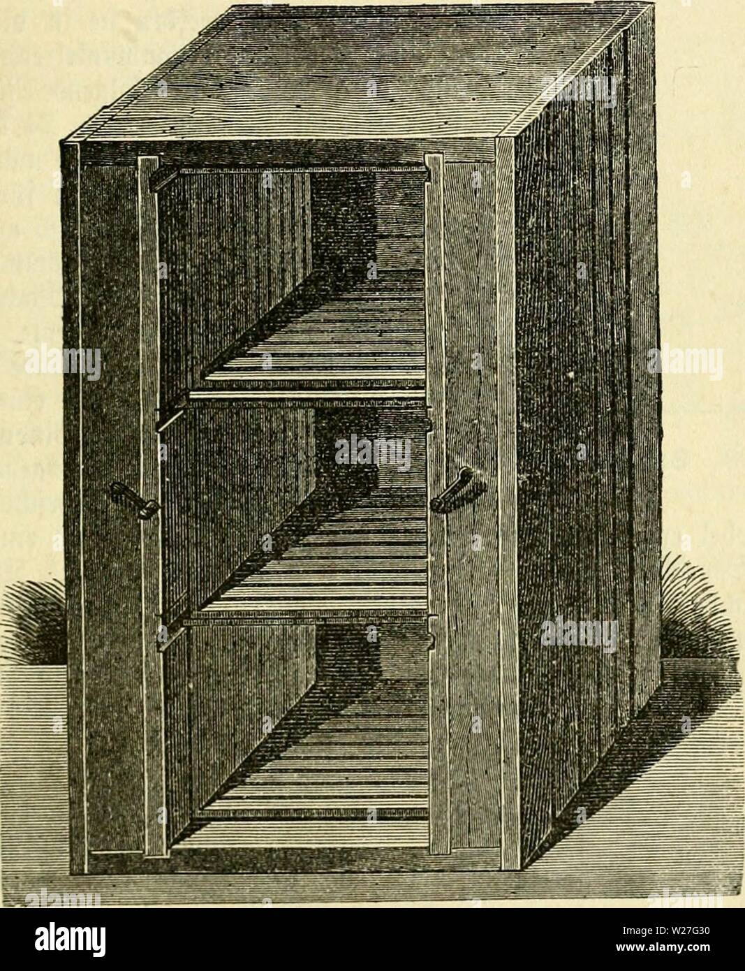 Image d'archive à partir de la page 276 de Das Buch von der biene. Das Buch von der biene dasbuchvonderbie witzg Année : 189800er. ajlobilbau 261 c. €ic6tt)öi)e : 33cm 40,1 raunt rut räum Unterraum 1. tage 2 tage. Dberraum ®rf)ieb ( Unterraum. Dberraum 3 etage [ 2,5 18,5 18,5 0,6 1,2 1 18,5 0,6 cm 61,4 cm. äujammen giij. 97. Sveietogige tanbcrbeute. 333ansratimen öorberen ilt man im 'Ic'rutraume§ 33xi être§ anmenben müjjen biefelben aufsen, jo 37 cm f)orf) fein. SSünf(±)t)en ämtfrf mau ber erften äineiten unb tage einen Spielraum öon 0,5 cm, um mit ben Rät $)mrf)en bequemer antieren fönnen t)gU, fo fit für Banque D'Images