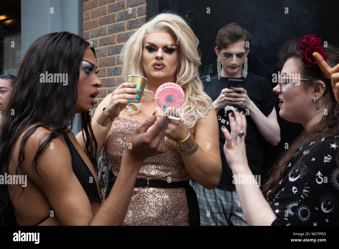 Soho, London, UK. 6 juillet 2019. Des scènes colorées à l'assemblée annuelle London Pride Parade, la plus grande célébration LGBT + en Grande-Bretagne. Banque D'Images