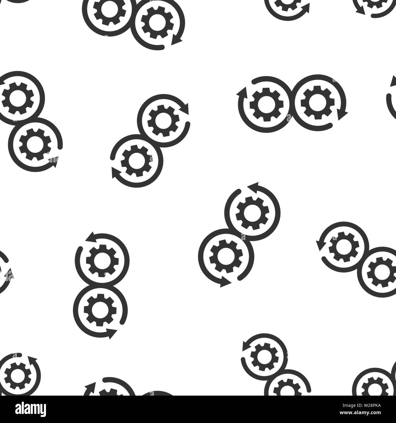 L'icône de développement de fond transparent. Vector illustration Devops sur blanc fond isolé. Cog avec flèche concept d'entreprise. Illustration de Vecteur