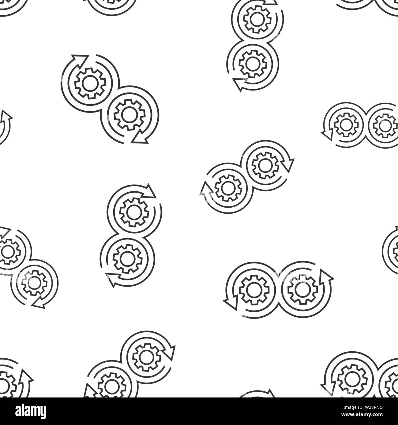 L'icône de développement de fond transparent. Vector illustration Devops sur blanc fond isolé. Cog avec flèche concept d'entreprise. Illustration de Vecteur