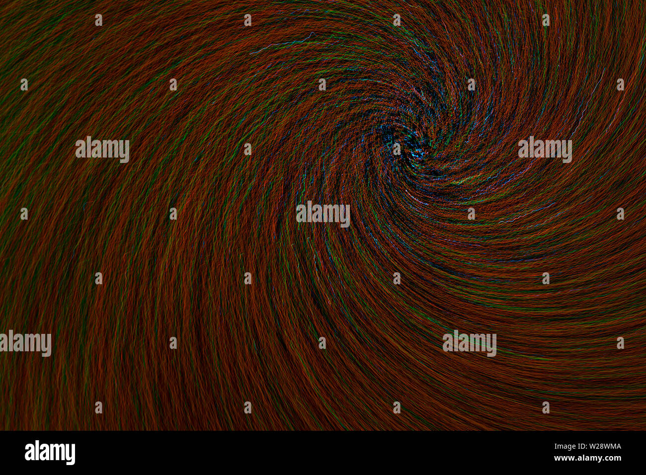 L'objectif naturel zoom spin-explosion vortex floue radial points rouges sur fond noir Banque D'Images