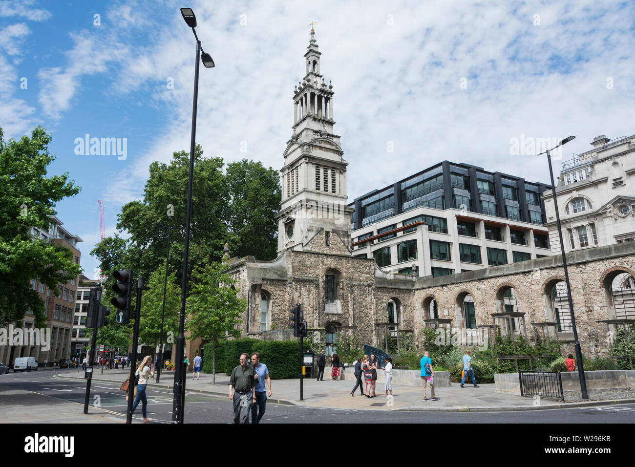 Les ruines de l'Église du Christ Greyfriars, également connu sous le nom de Christ Church Newgate Street, détruit dans le Grand Incendie de Londres et à nouveau dans le Blitz, 1940. Banque D'Images